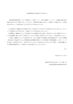 証券投資信託の信託終了のお知らせ 追加型証券投資