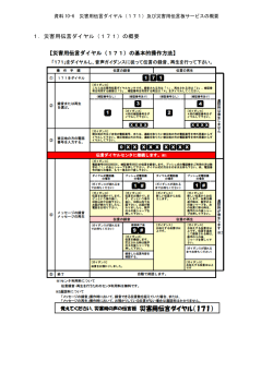 10-6 災害用伝言ダイヤル（171）及び災害用伝言板サービスの概要（PDF