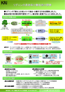 リグニンの高効率分離技術の の高効率分離技術の の高