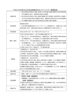 平成 29年度中心市街地商業活性化アドバイザー募集要項