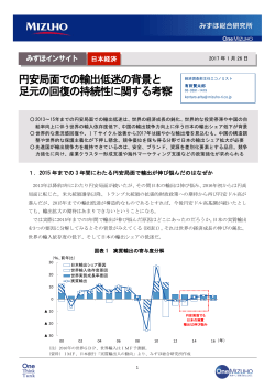 円安局面での輸出低迷の背景と 足元の回復の持続