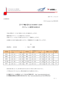 【アジア輸入】(VLS) - NYK Container Line