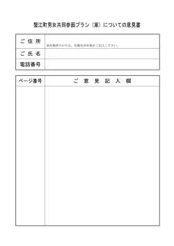 蟹江町男女共同参画プラン（案）についての意見書