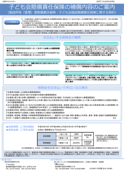 子ども会賠償責任保険の補償内容 - 公益社団法人 全国子ども会連合会