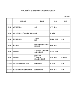 加賀市版「生涯活躍のまち」検討部会委員名簿