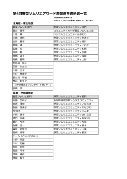 第6回野菜ソムリエアワード書類選考通過者一覧