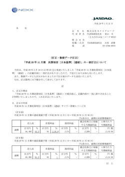 （訂正・数値データ訂正） 「平成 28 年 11 月期 決算短信〔日本基準〕（連結