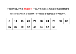平成29年度入学生 助産師科一般入学試験 二次試験