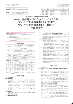 タゾピペ 配合静注用4.5「日医工」