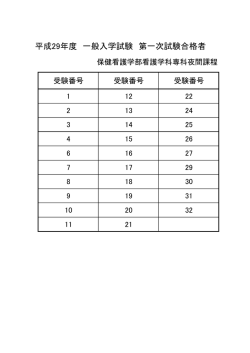 H29 第一次試験合格者{専科夜間）