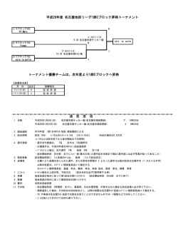 運 営 要 項 トーナメント優勝チームは、次年度より1部Cブロックへ昇格