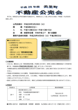 公売会期日：平成29年3月28日（火）