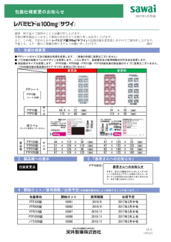 包装仕様変更のお知らせ