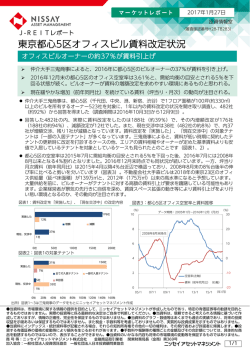 東京都心5区オフィスビル賃料改定状況