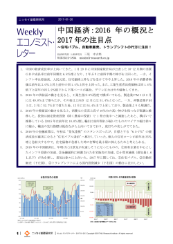 中国経済：2016 年の概況と 2017 年の注目点