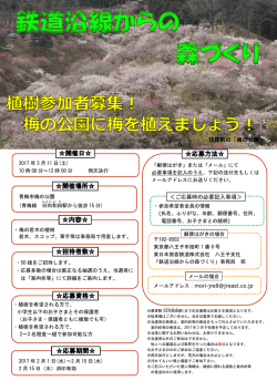 ご応募時の必要記入事項＞ 伐採前の「梅の公園」