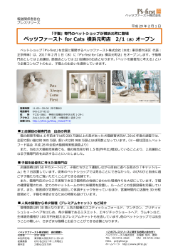ペッツファースト for Cats 横浜元町店 2/1 （  ）オープン - P`s