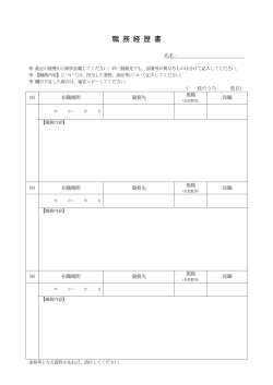 職 務 経 歴 書