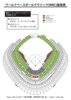 ワールドベースボールクラシック(WBC)座席表