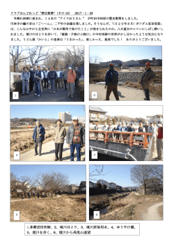 1.多摩送信所跡、2、境川ほとり、3、境川原宿用水、4、ゆうやけ橋、 5