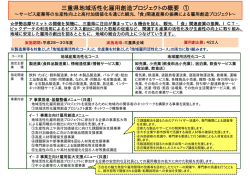 三重県地域活性化雇用創造プロジェクトの概要 ①