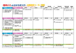 出発決定コース一覧表