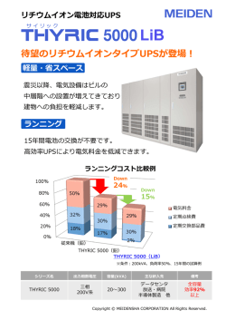リチウムイオン電池対応UPS 軽量・省スペース 待望のリチウムイオン