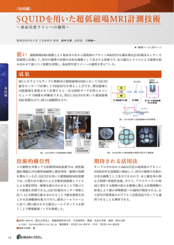 SQUIDを用いた超低磁場MRI計測技術 ～食品生産ラインへの適用