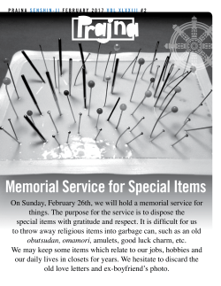 Memorial Service for Special Items