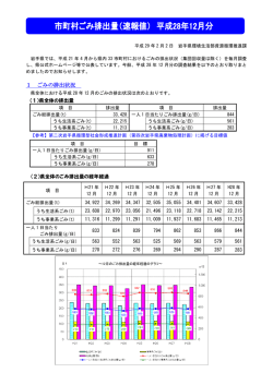 （速報値）概要（平成28年12月分） （PDFファイル 620.5KB）