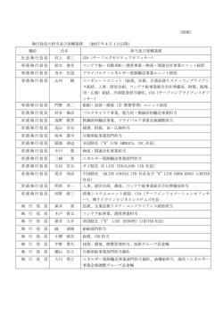 （別紙） 執行役員の担当及び委嘱業務 （2017 年4月1日以降） 職位 氏名