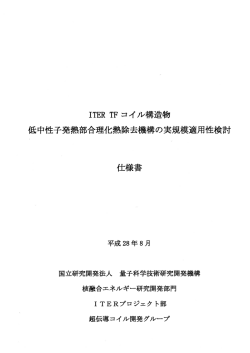 Page 1 ITERTFコイル構造物 低中性子発熱部合理化熱除去機構の実