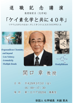 ポスター：関口章教授