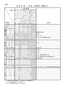 別紙3 清掃作業一覧表