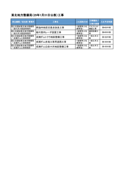 東北地方整備局（29年1月31日公表）工事