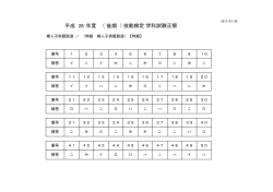 平成 28 年度 （ ） 後期 技能検定 学科試験正解