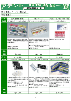 中分類名： 小分類名： ペーパーポイント