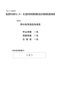 名古屋市教育関係嘱託員任用候補者採用選考試験結果 (PDF形式