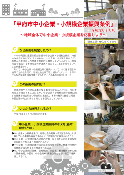 「甲府市中小企業・小規模企業振興条例」を制定しました（PDF：481KB）