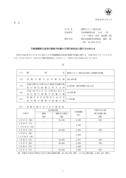 行使価額修正条項付新株予約権の月間行使状況に関する