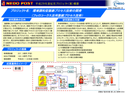 プロジェクト名： 環境調和型製鉄プロセス技術の開発 （フェロ