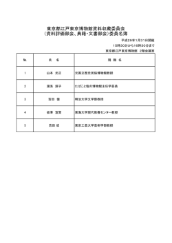 （資料評価部会、典籍・文書部会）委員名簿