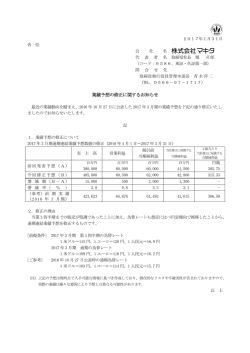 業績予想の修正に関するお知らせ