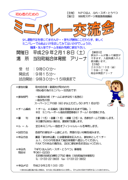ミニバレーチラシ（PDF形式：136KB