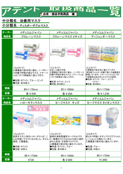 中分類名： 小分類名： 治療用マスク