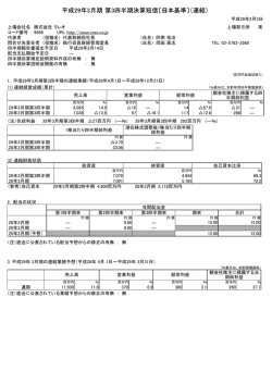 平成29年3月期 第3四半期決算短信〔日本基準〕（連結）