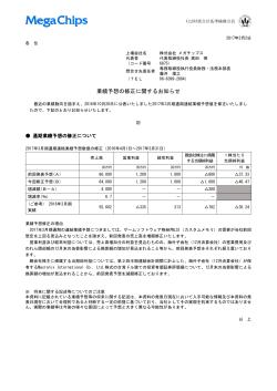 業績予想の修正に関するお知らせ
