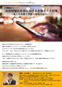 高度情報化社会における企業リスク対策