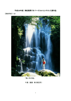 平成28年度 南紀熊野ジオパークフォトコンテスト入賞作品 「桑ノ木の滝