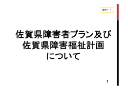 佐賀県障害者プラン及び 佐賀県障害福祉計画 について